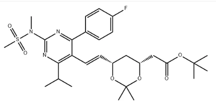 CAS：289042-12-2 Tert-Butyl 6-[(1E)-2-[4-(4-fluorophenyl)-6-(1-methylethyl)-2-[methyl(methylsulfonyl)amino]-5-pyrimidinyl]ethenyl]-2,2-dimethyl-1,3-dioxane-4-acetate